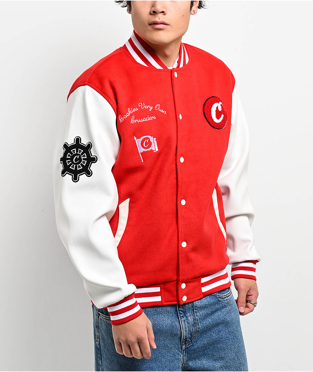 Cookies Crusaders Red Letterman Jacket