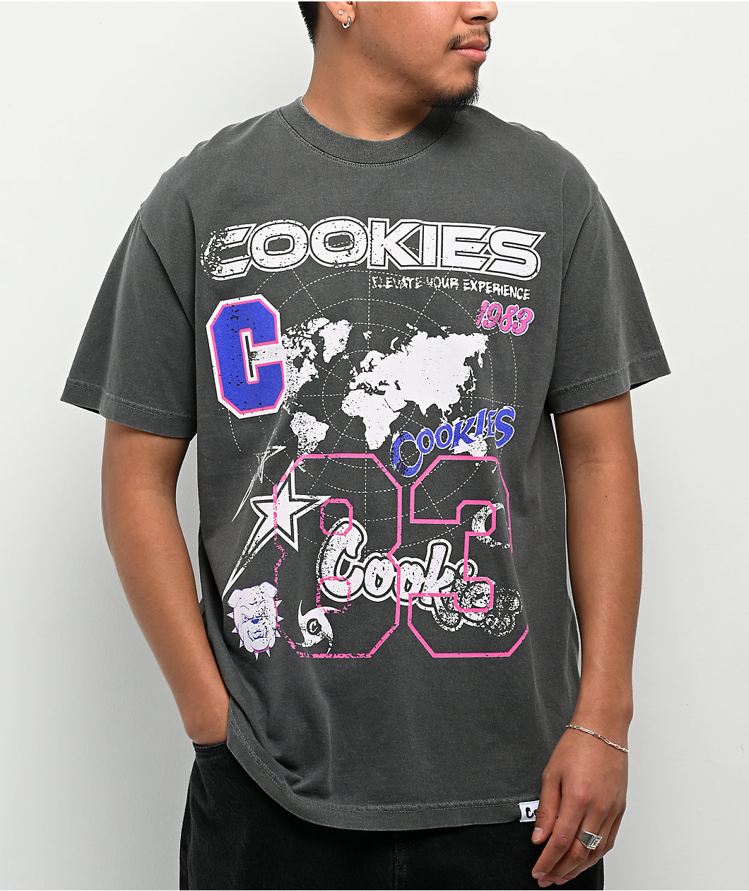 Cookies Elevate Black Wash T-Shirt