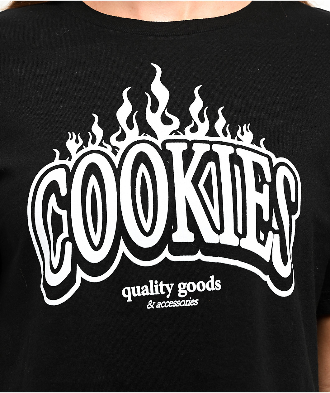 Cookies Flame Black Crop T-Shirt