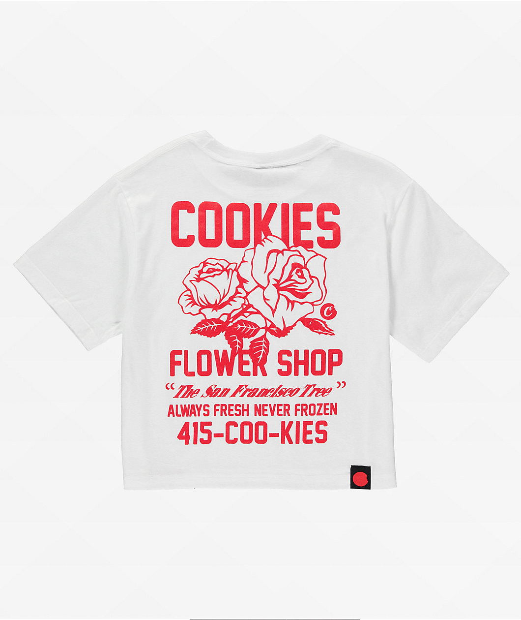 Cookies Flower Shop White Crop T-Shirt