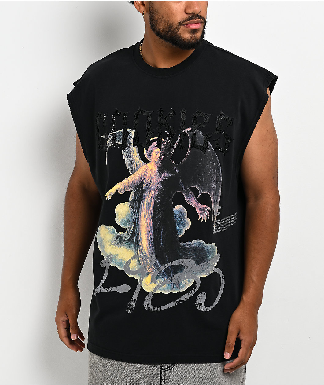 Cookies Heaven Or Hell Fallen Angel Black Knit Tank Top