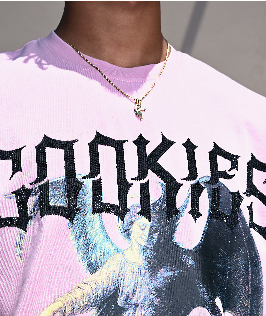 Cookies Heaven Or Hell Fallen Angel Pink Knit T-Shirt