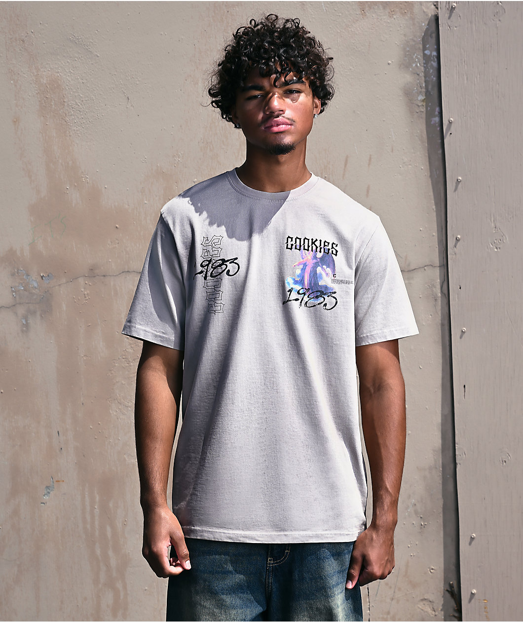 Cookies Heaven Or Hell Sinners Grey Knit T-Shirt