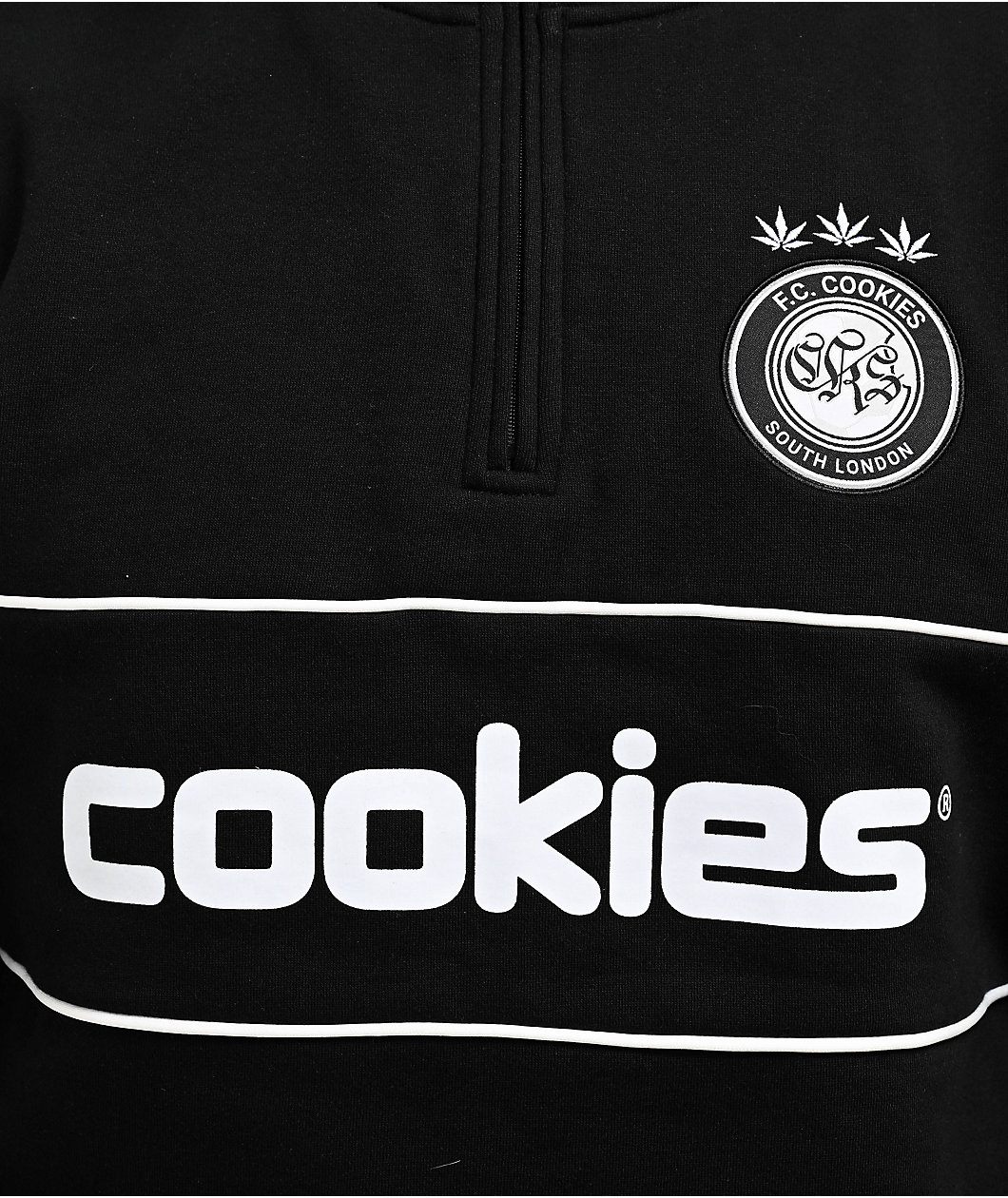 Cookies Hooliganism Black Quarter Zip Sweatshirt