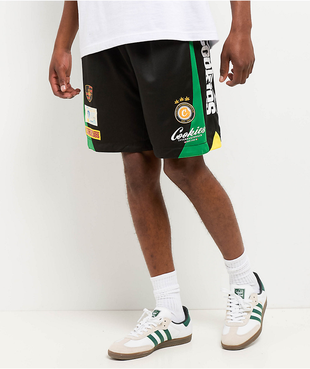 Cookies Lake Como Black & Green Mesh Shorts