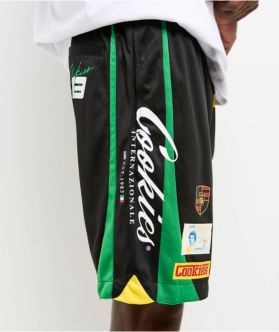 Cookies Lake Como Black & Green Mesh Shorts