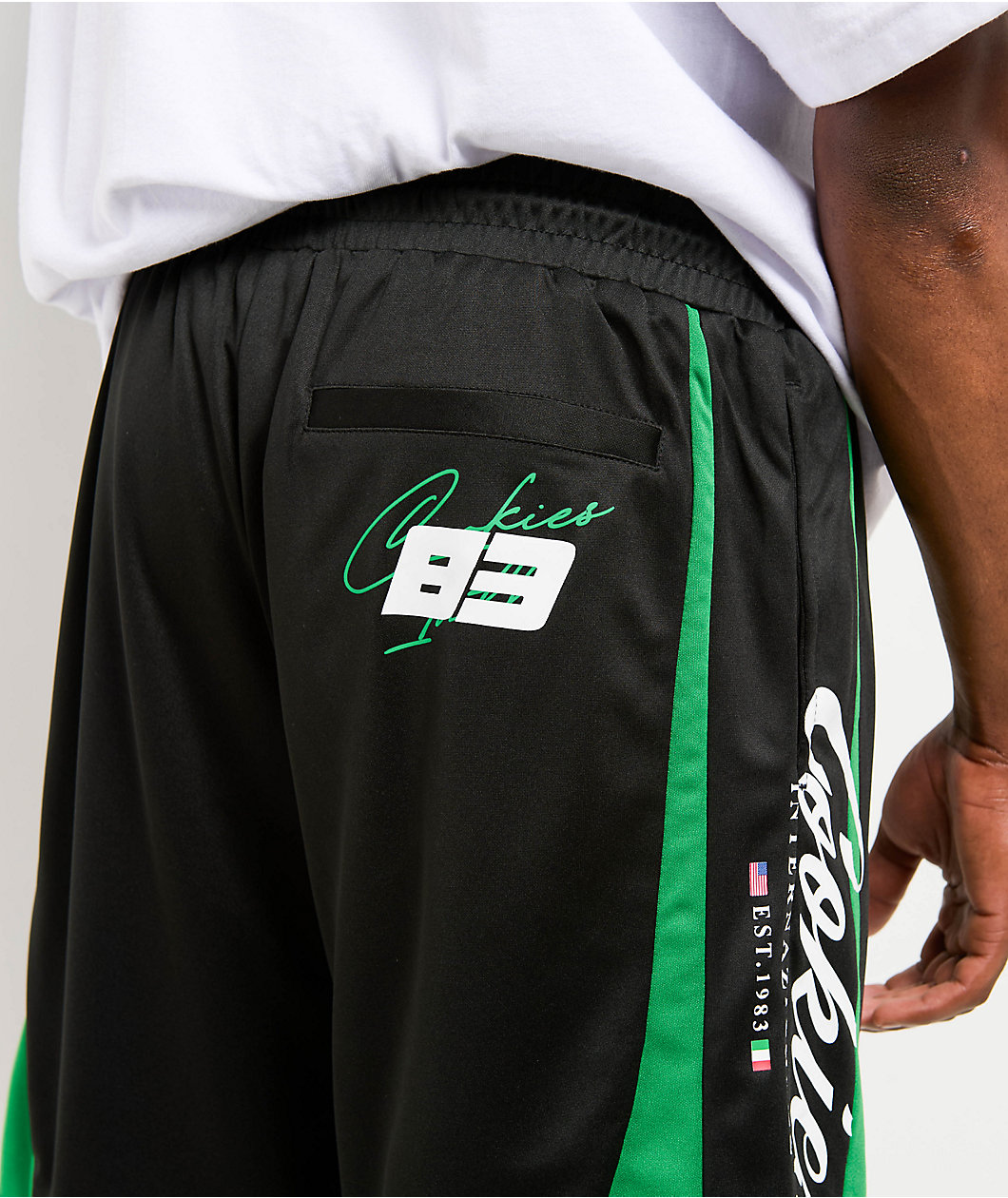 Cookies Lake Como Black & Green Mesh Shorts