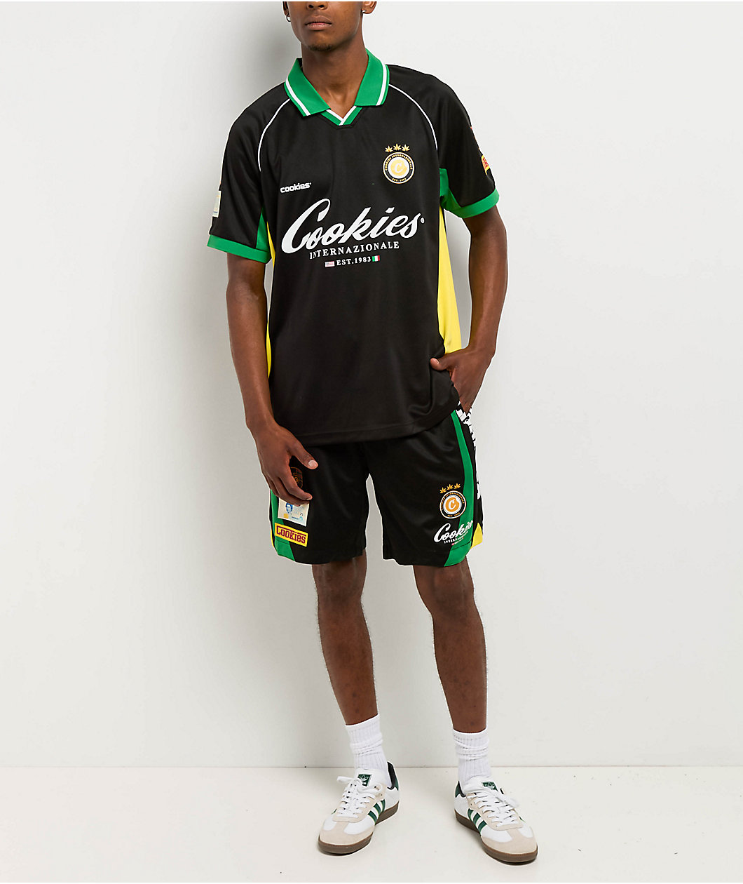 Cookies Lake Como Black & Green Mesh Shorts