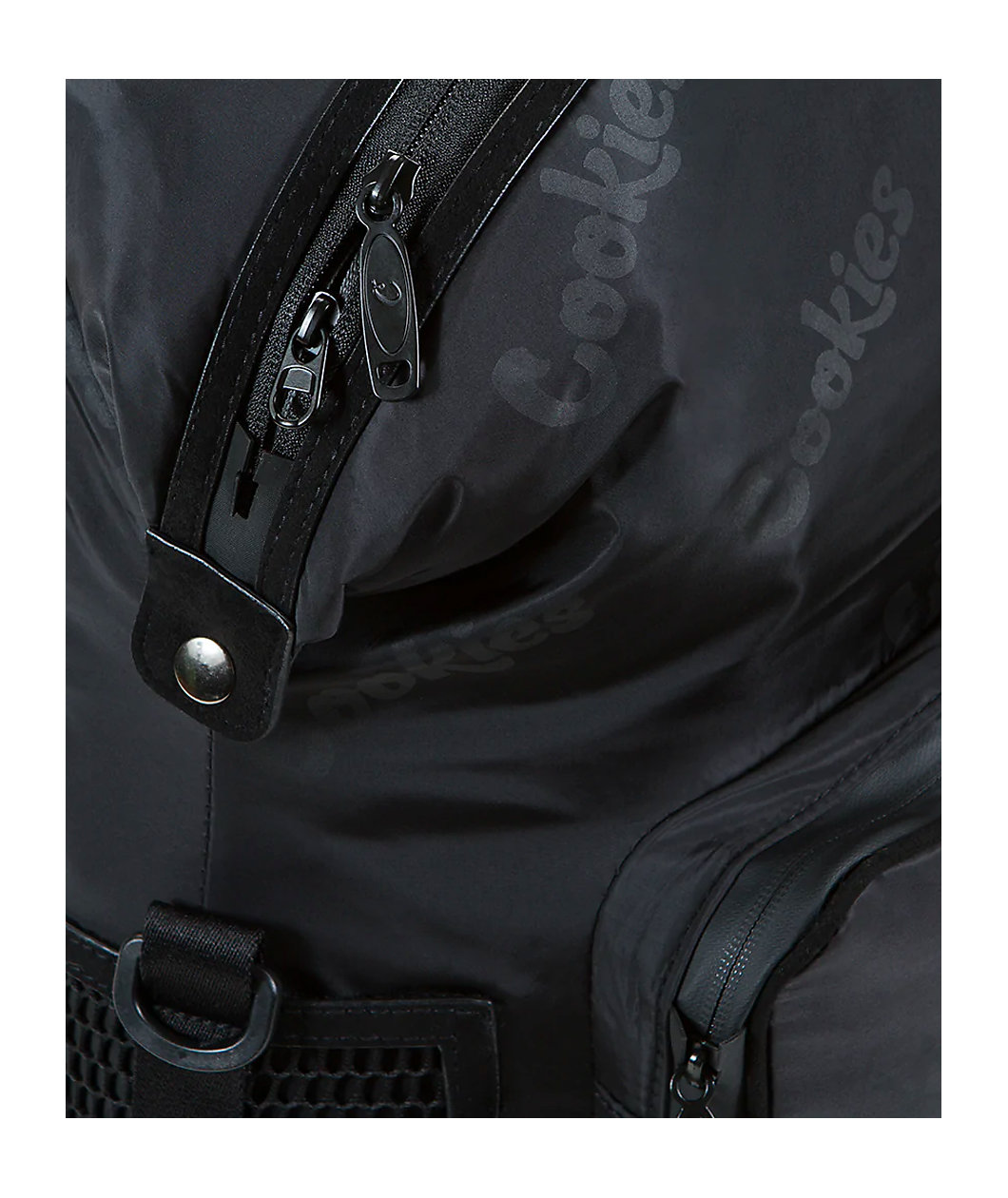 Cookies Logo Smell Proof Black Satin Backpack
