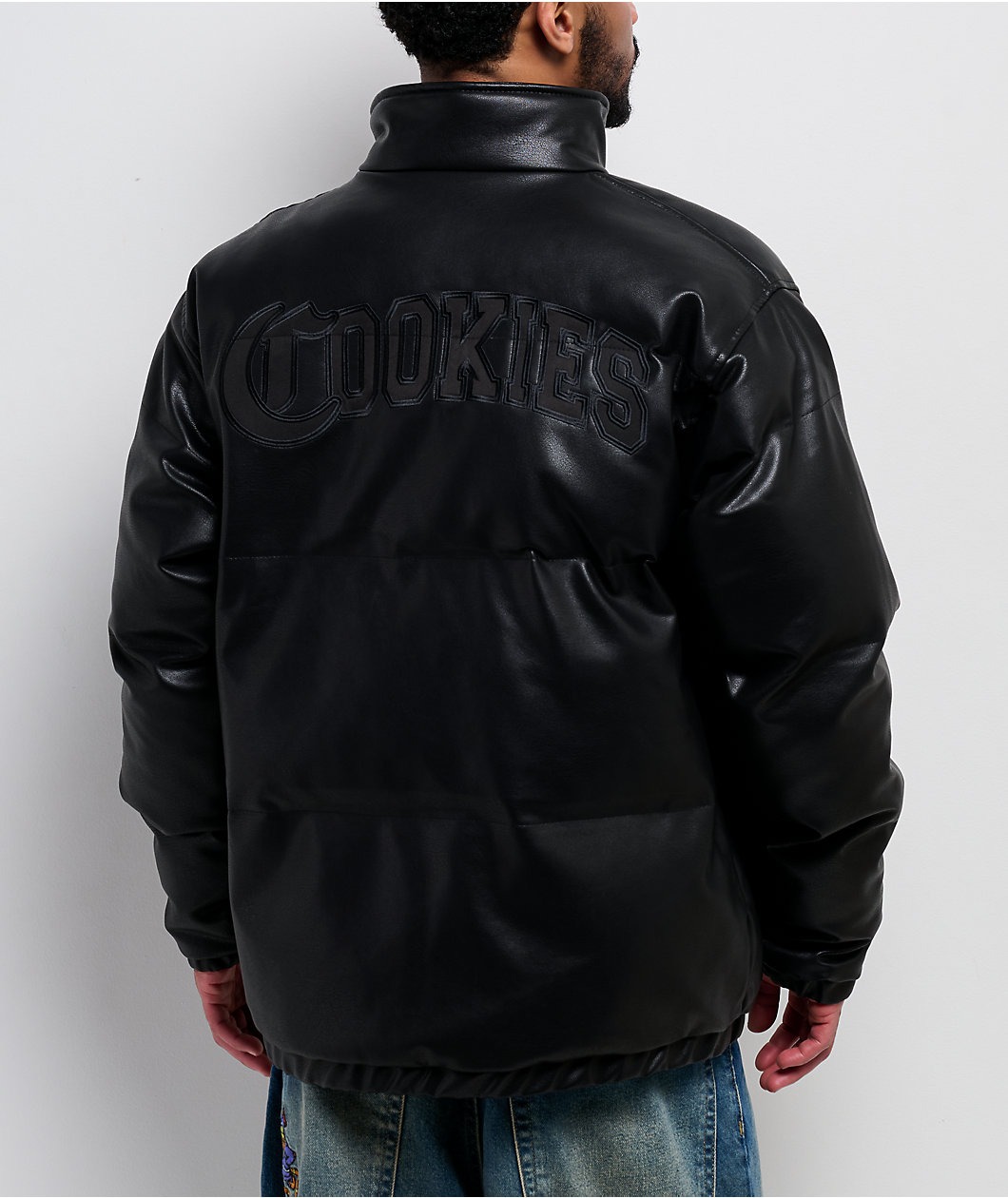 Cookies Paradise City Black Vegan Leather Puffer Jacket