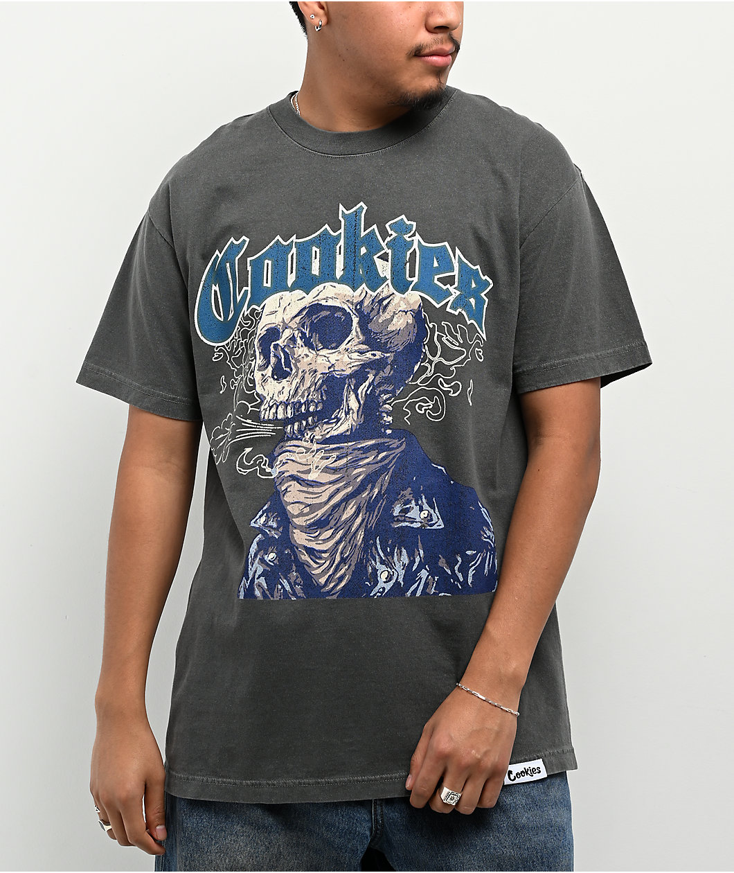 Cookies Skulled Black Wash T-Shirt