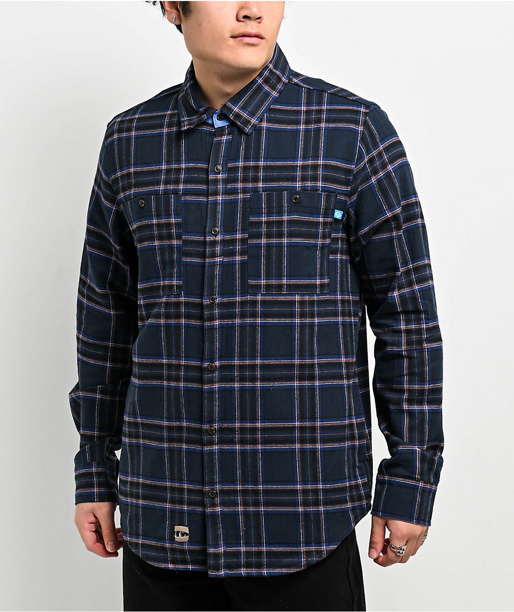 Cookies Triumph Navy Blue Flannel Shirt