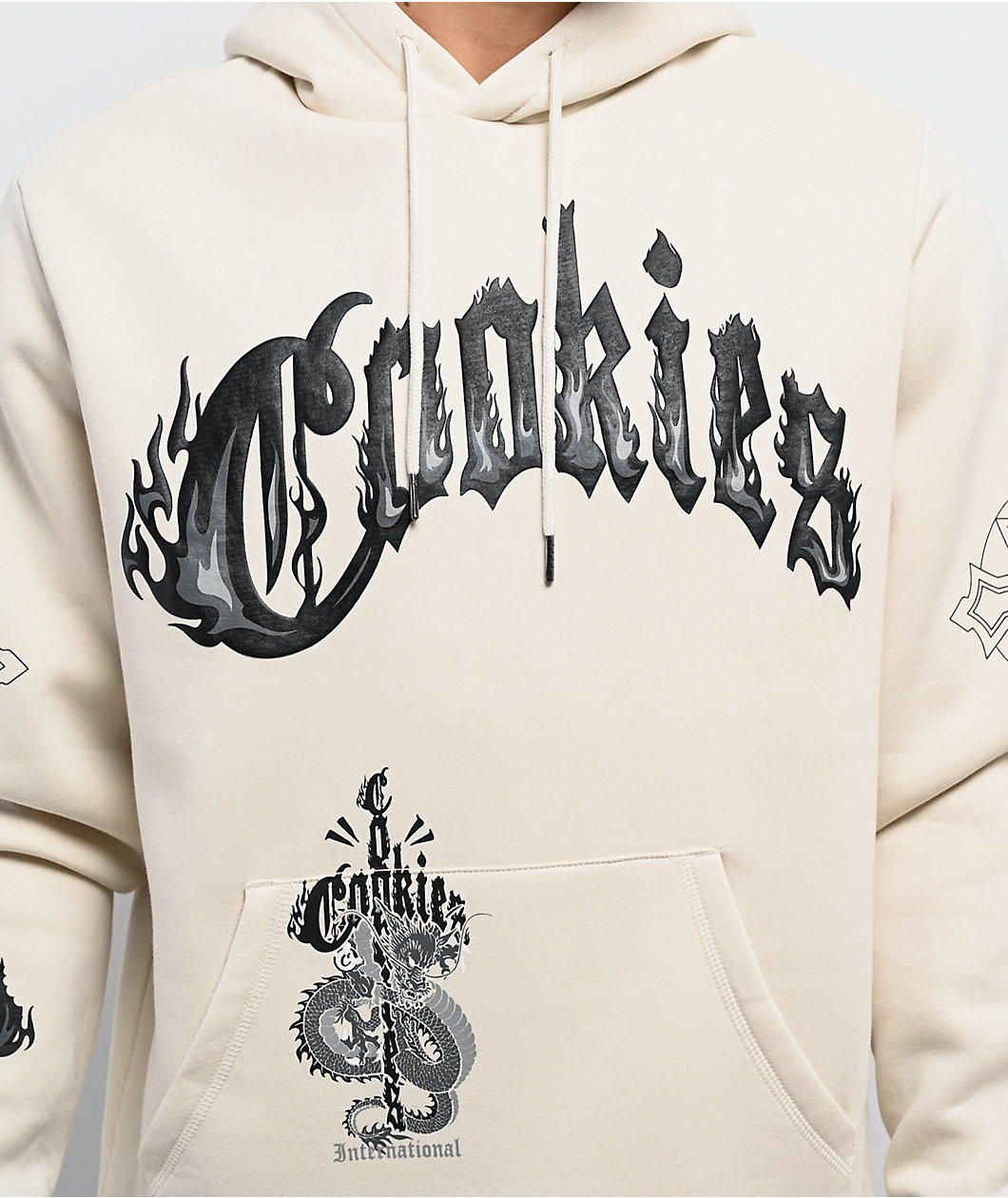 Cookies World On Fire Natural Hoodie