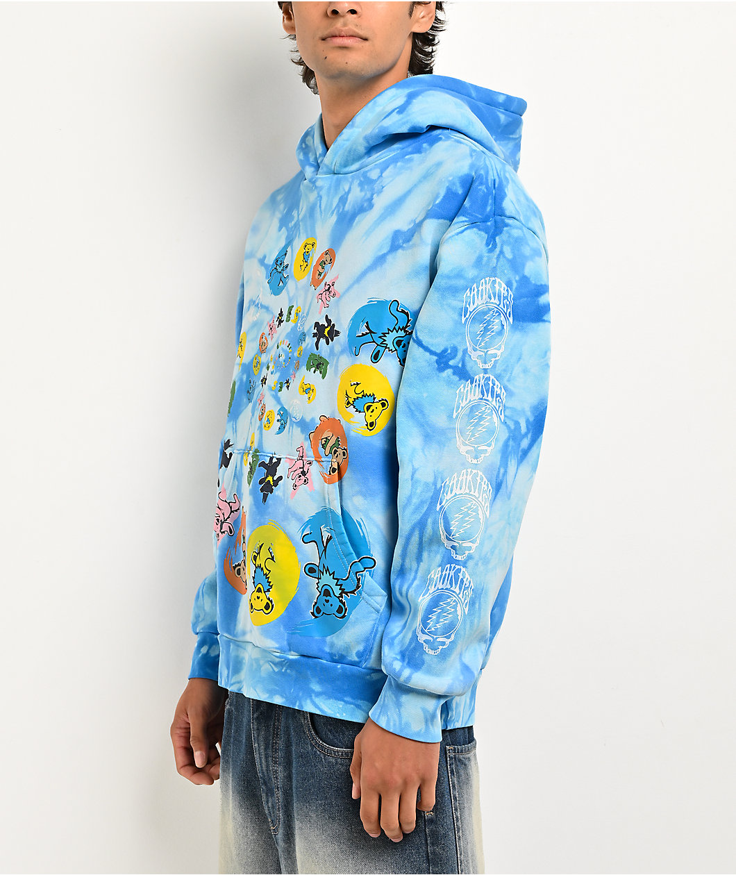 Cookies x Grateful Dead Spiral Bears Blue Tie Dye Hoodie