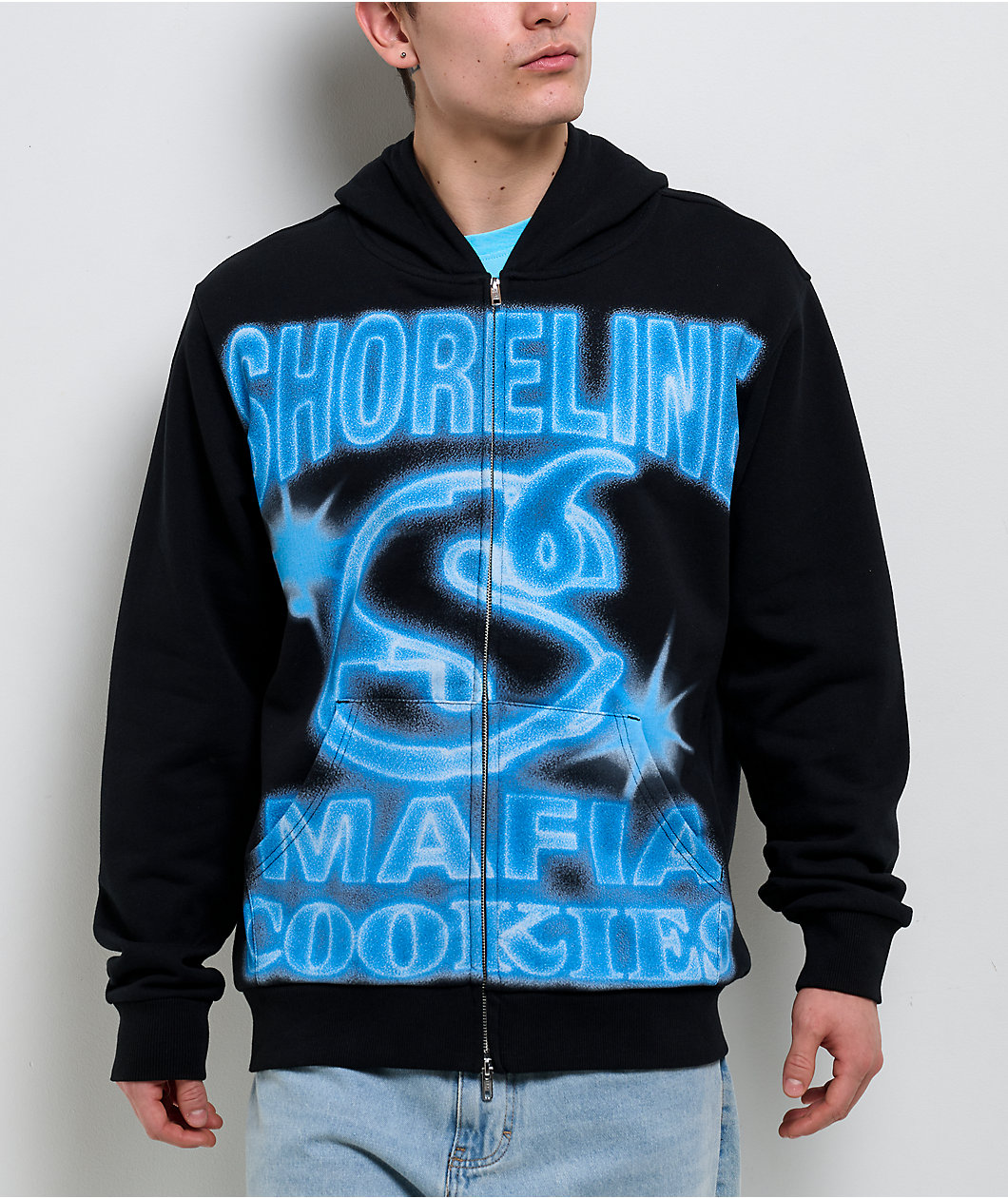 Cookies x Shoreline Mafia Air It Out Black Zip Hoodie
