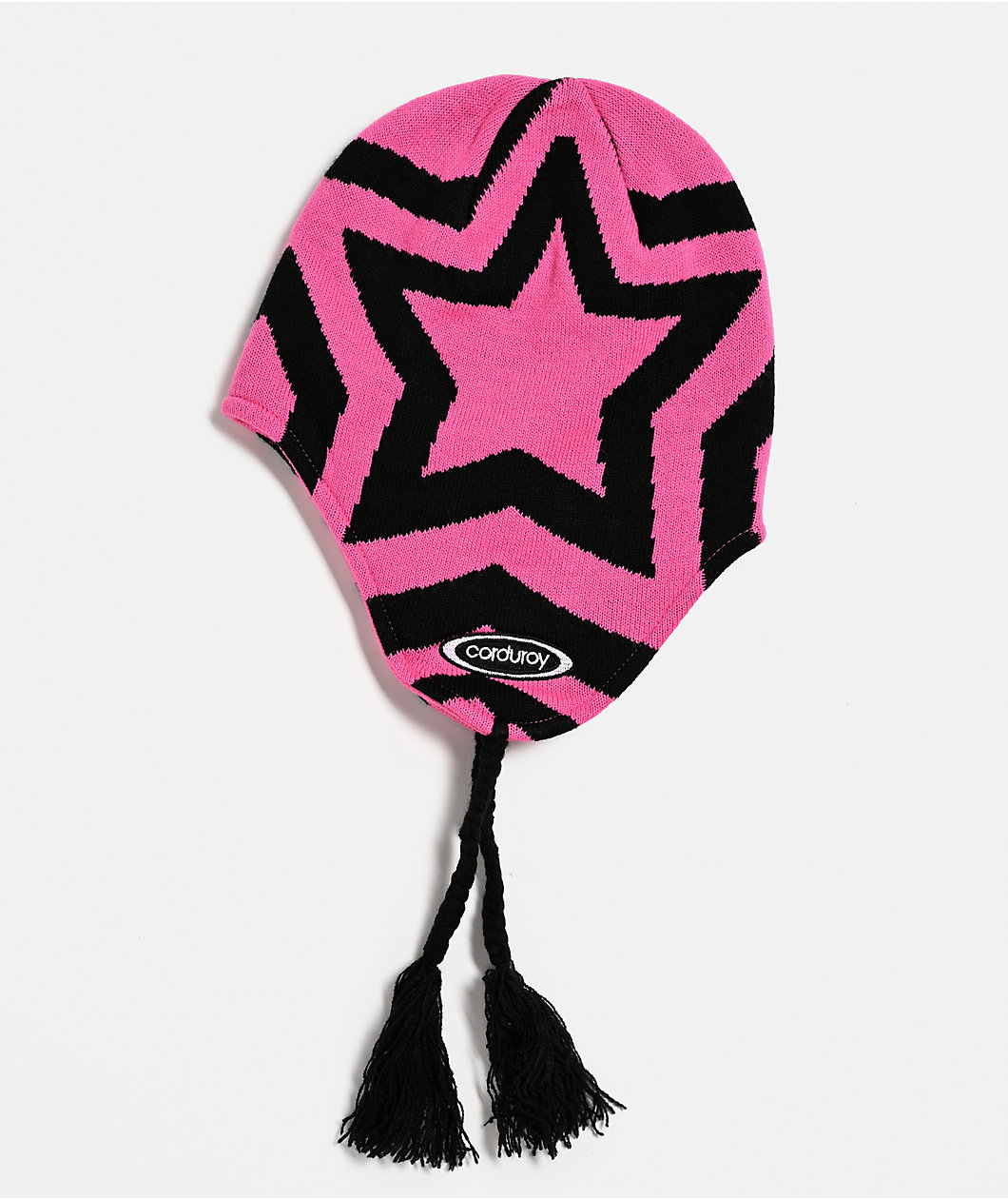 Corduroy Cosmos Pink Ear Flap Beanie