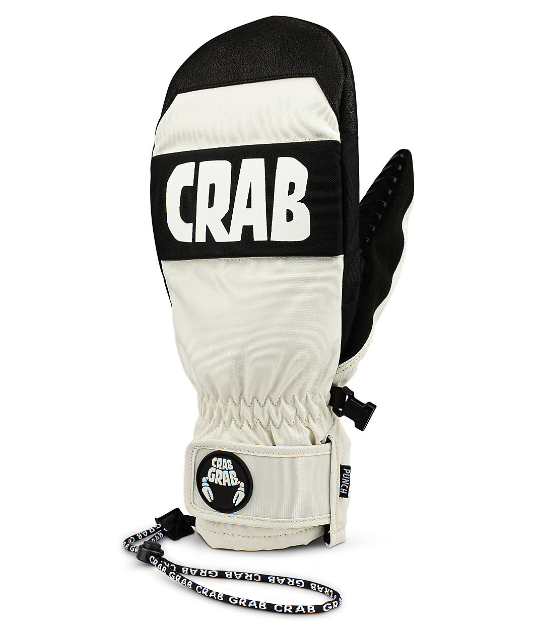 Crab Grab Punch White Snowboard Mittens