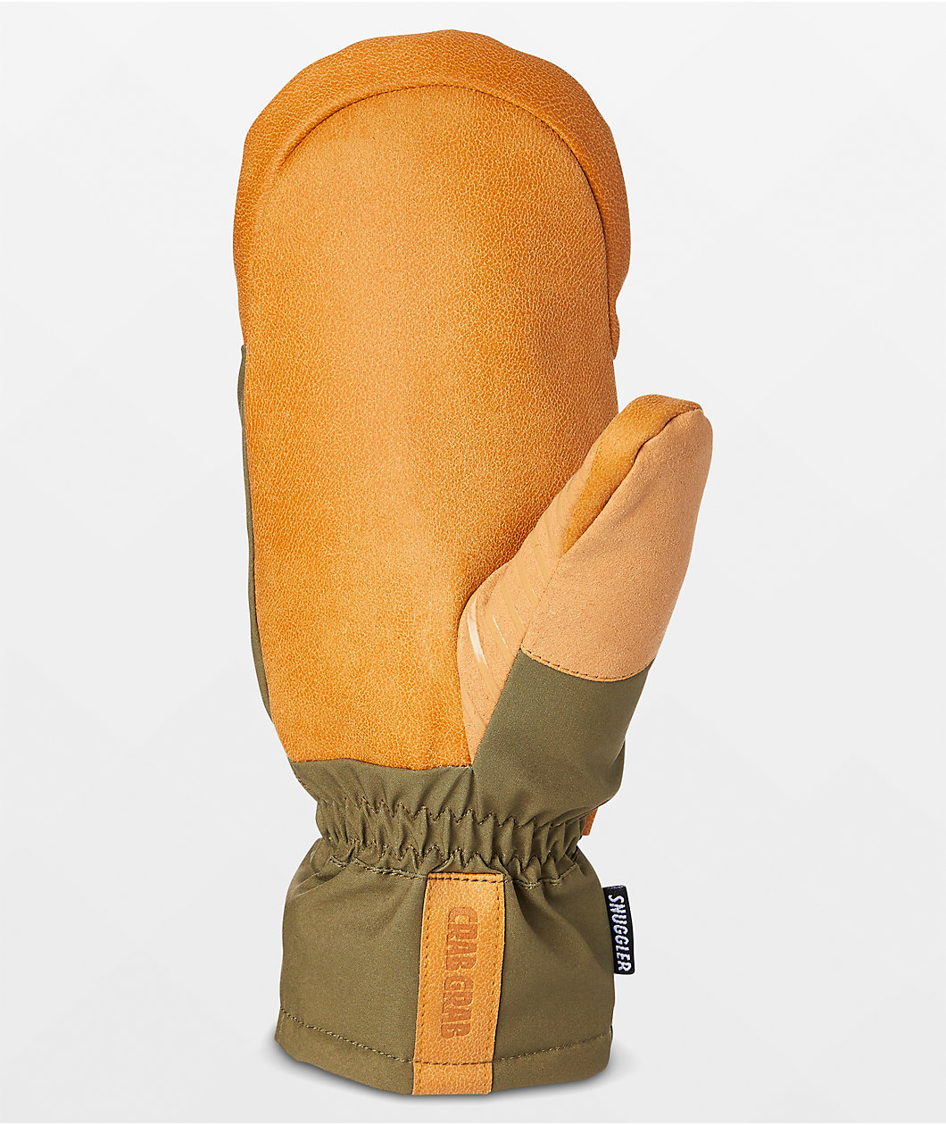 Crab Grab Snuggler Olive & Tan Snowboard Mittens