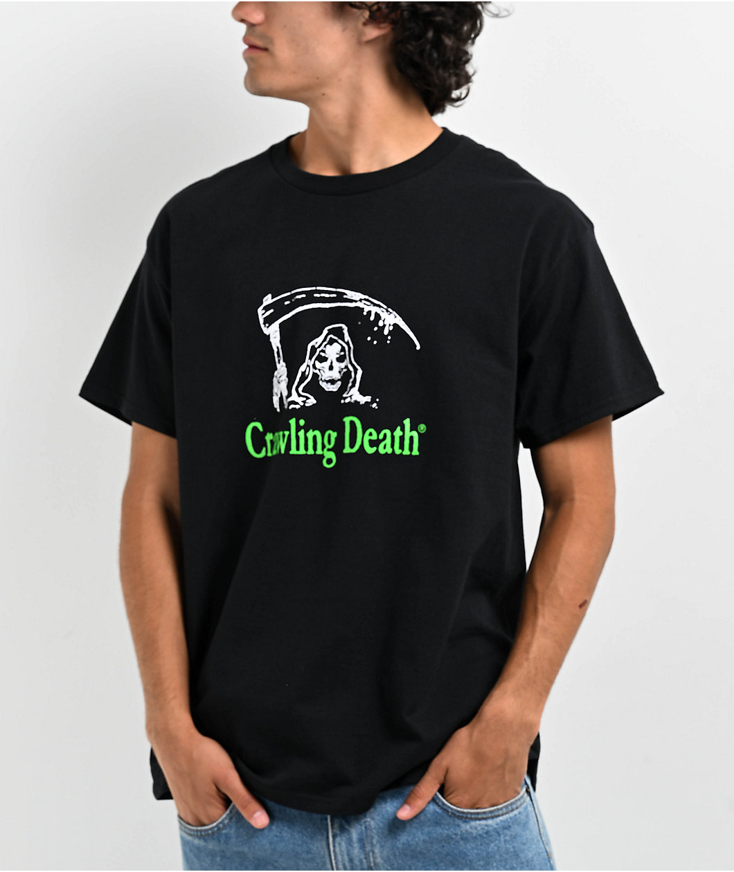 Crawling Death Reaper Logo Black T-Shirt