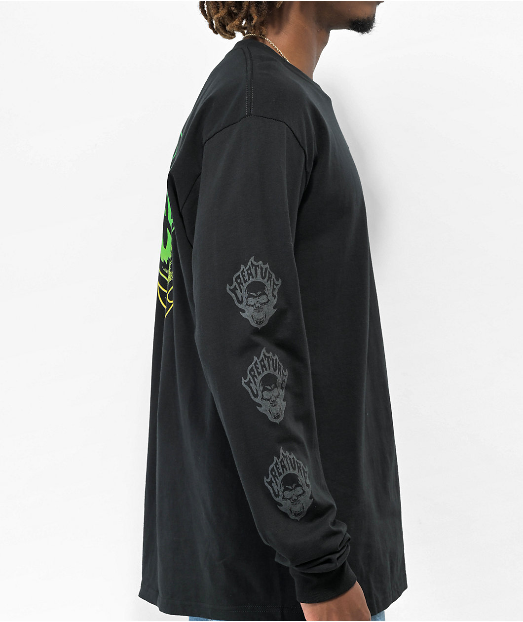 Creature Bonehead Flame Black Long Sleeve T-Shirt