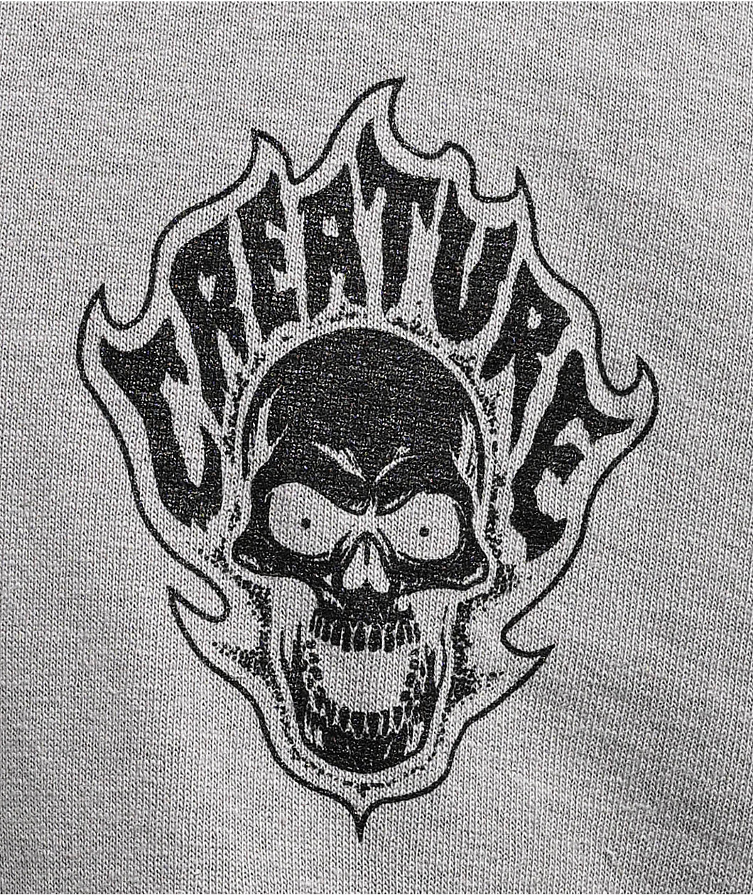 Creature Bonehead Flame Medium Grey T-Shirt