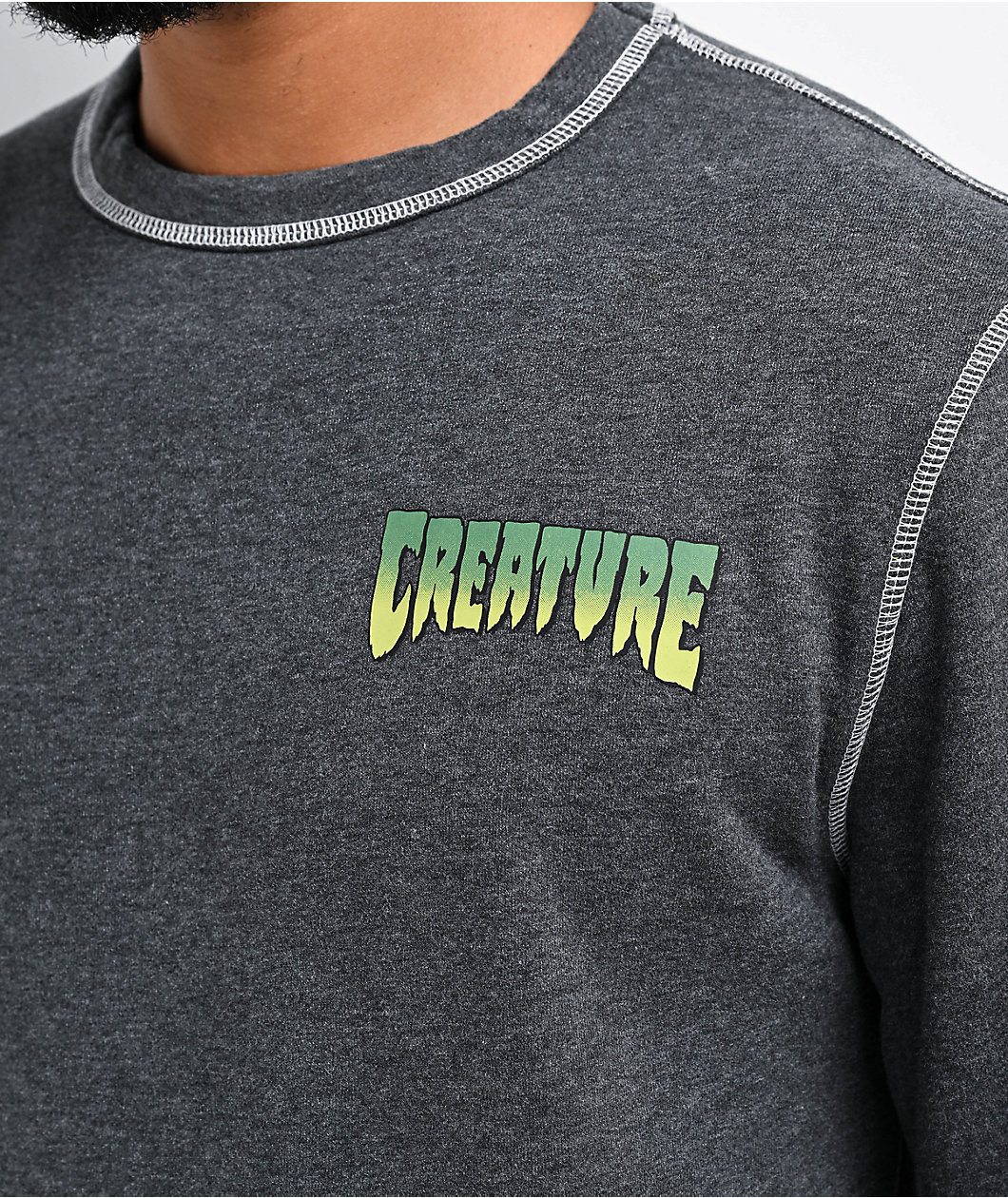 Creature Bonehead Grey Long Sleeve Thermal T-Shirt