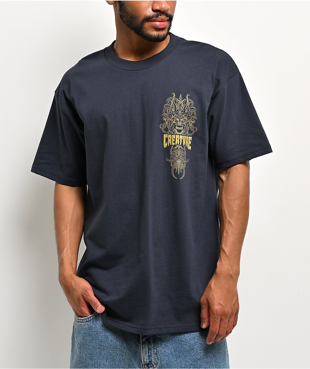 Creature Bonehead Navy T-Shirt