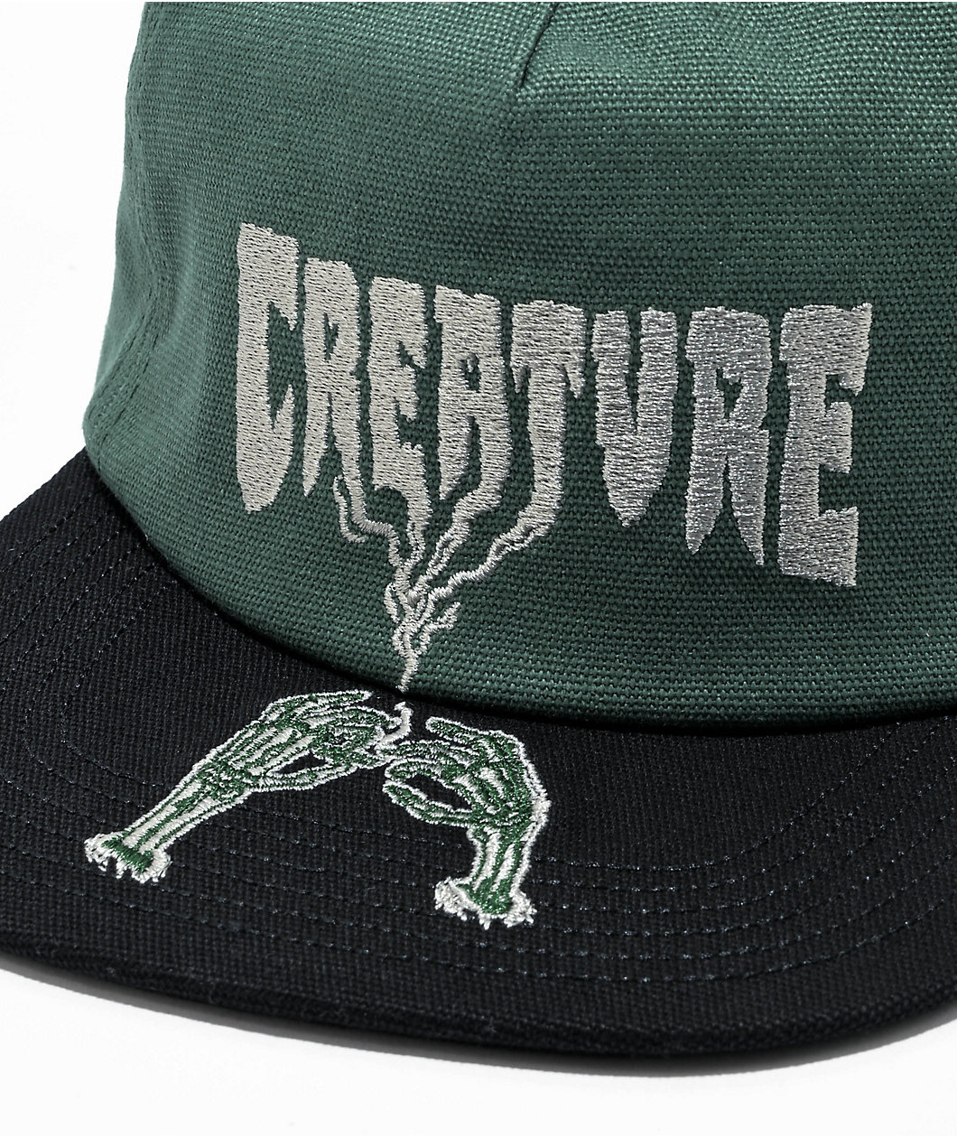 Creature Rolling In the Grave Green & Black Snapback Hat