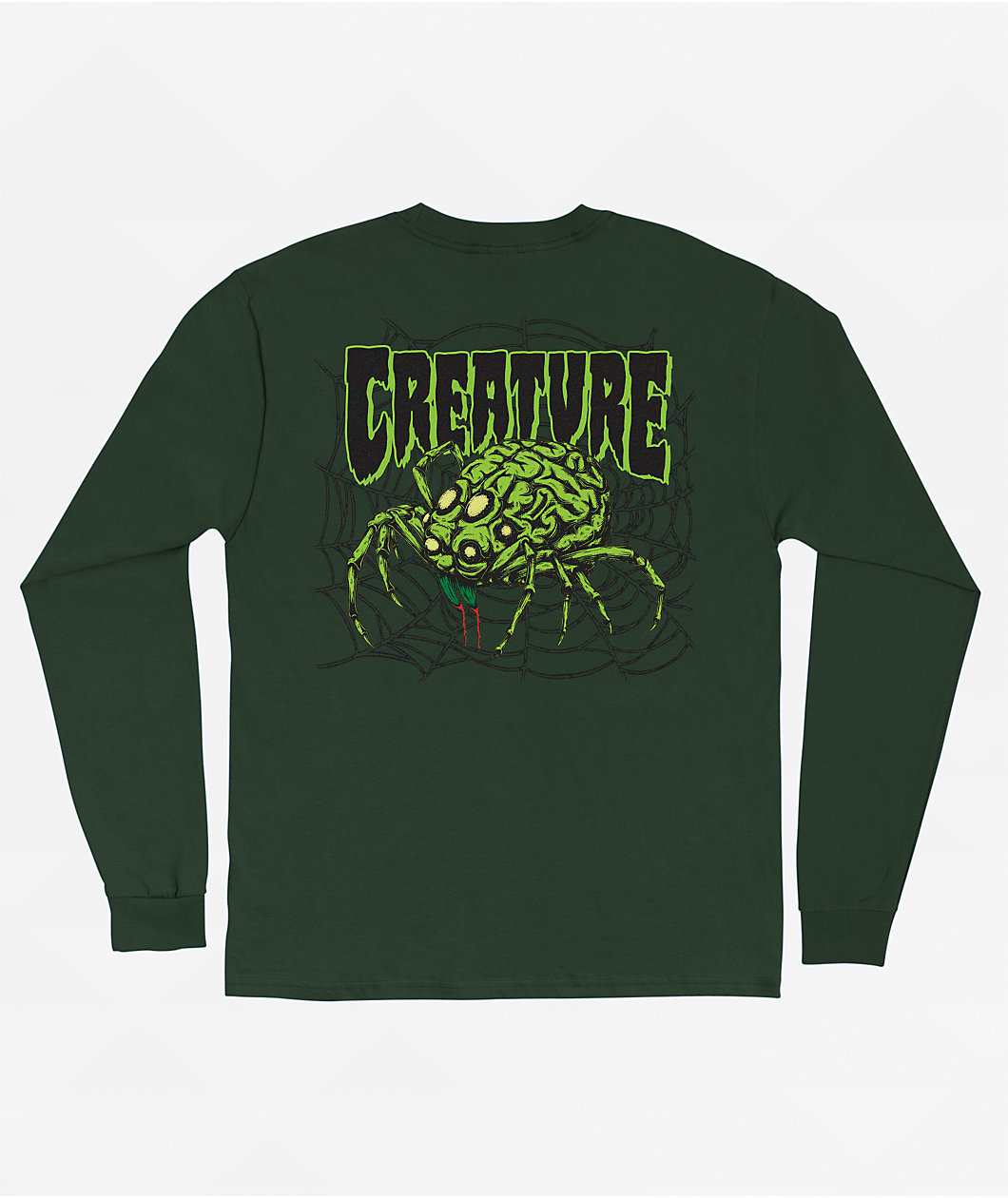 Creature Spindel Forest Green Long Sleeve T-Shirt