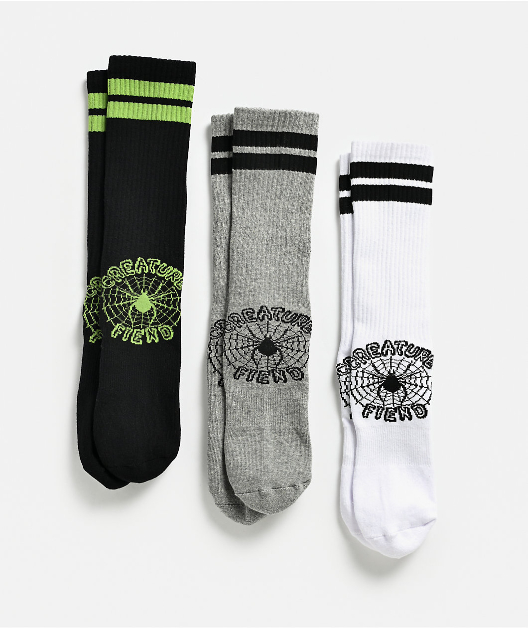 Creature Web 3 Pack Crew Socks