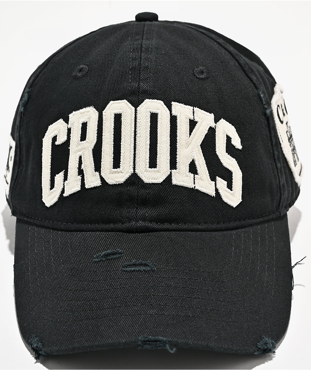 Crooks & Castles Collegiate Black Strapback Hat