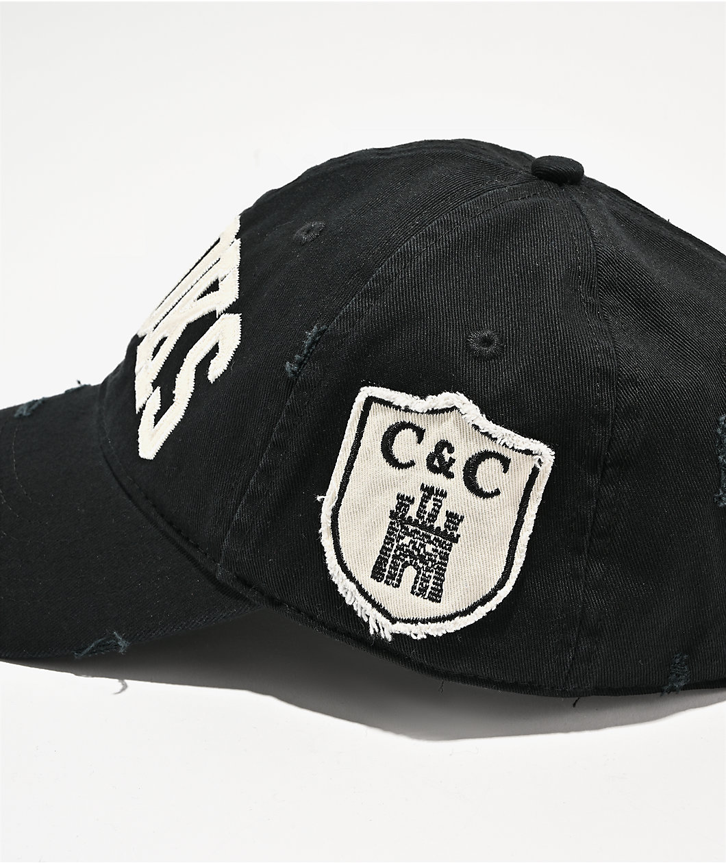 Crooks & Castles Collegiate Black Strapback Hat