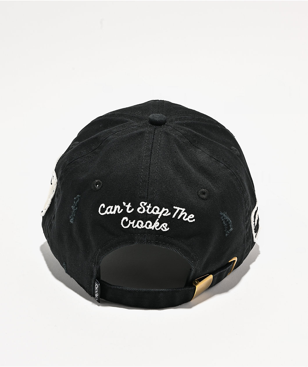 Crooks & Castles Collegiate Black Strapback Hat