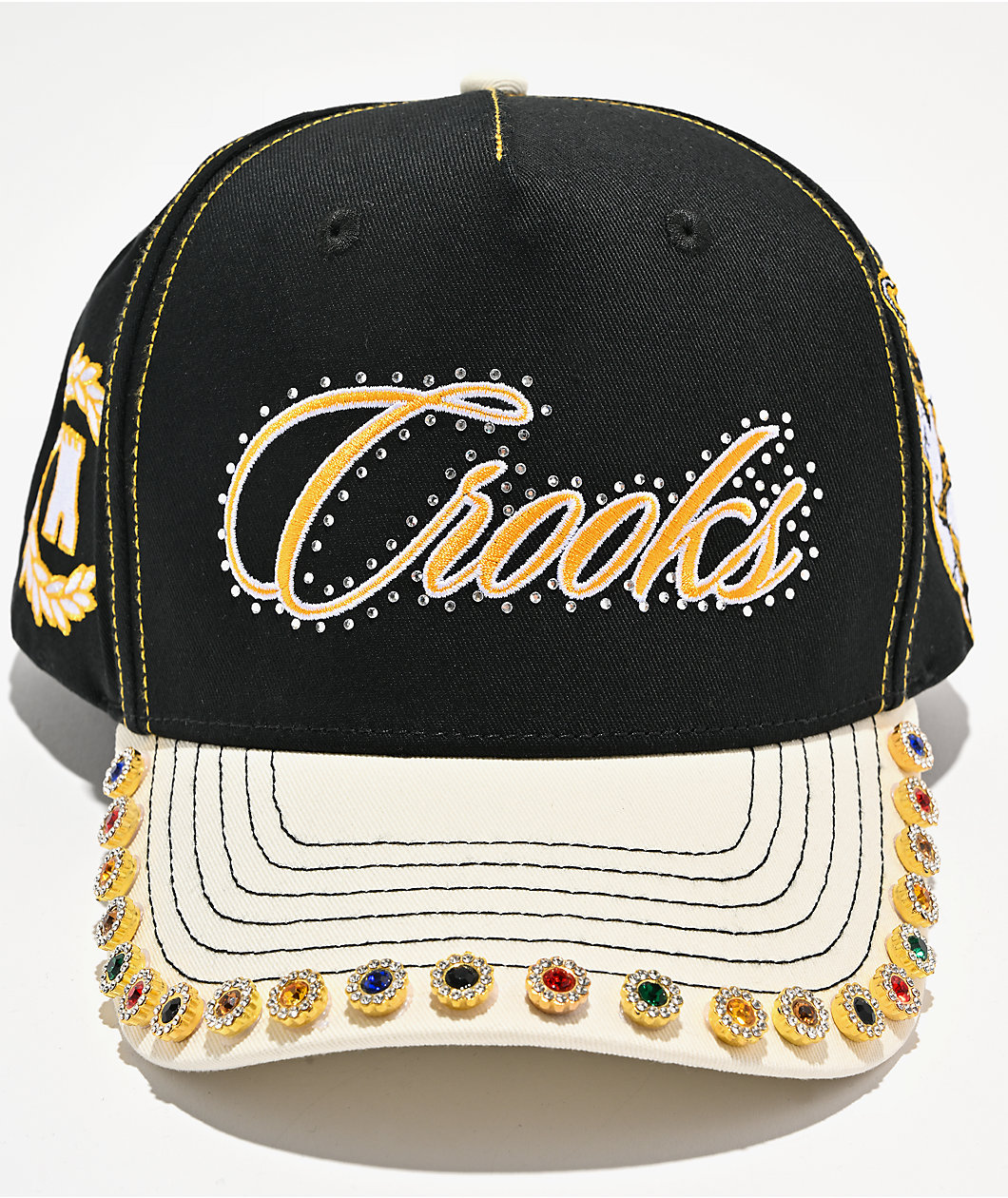 Crooks & Castles Jeweled Black & White Snapback Hat