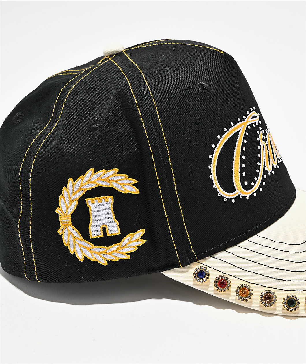 Crooks & Castles Jeweled Black & White Snapback Hat
