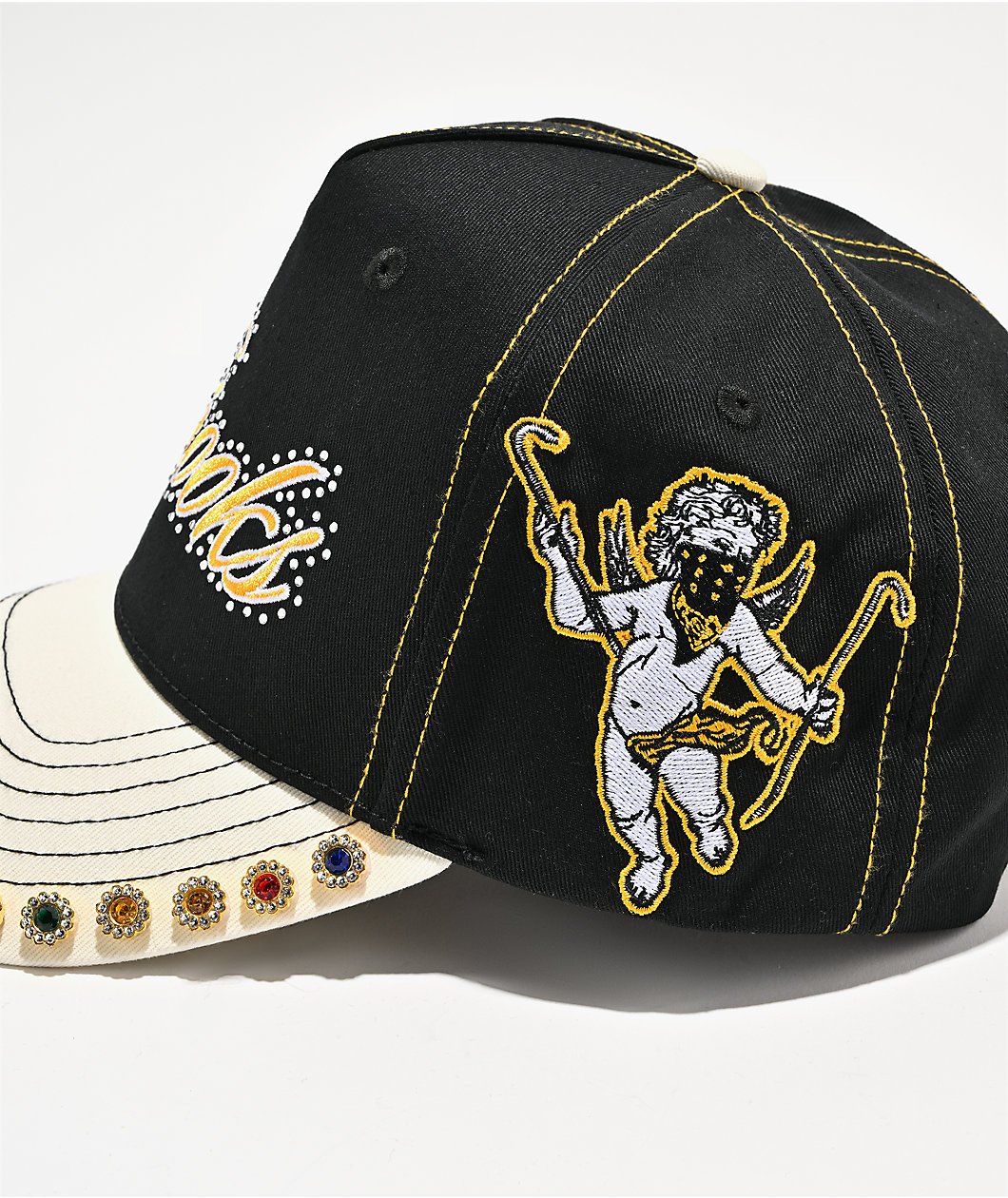 Crooks & Castles Jeweled Black & White Snapback Hat