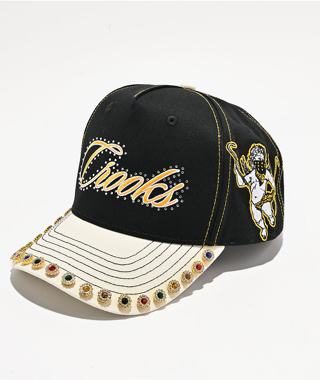 Crooks & Castles Jeweled Black & White Snapback Hat