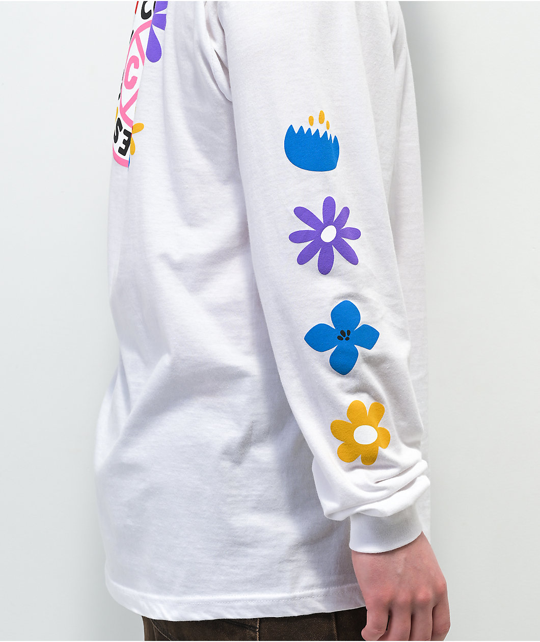 Cross Colours Live Colorful Lives White Long Sleeve T-Shirt