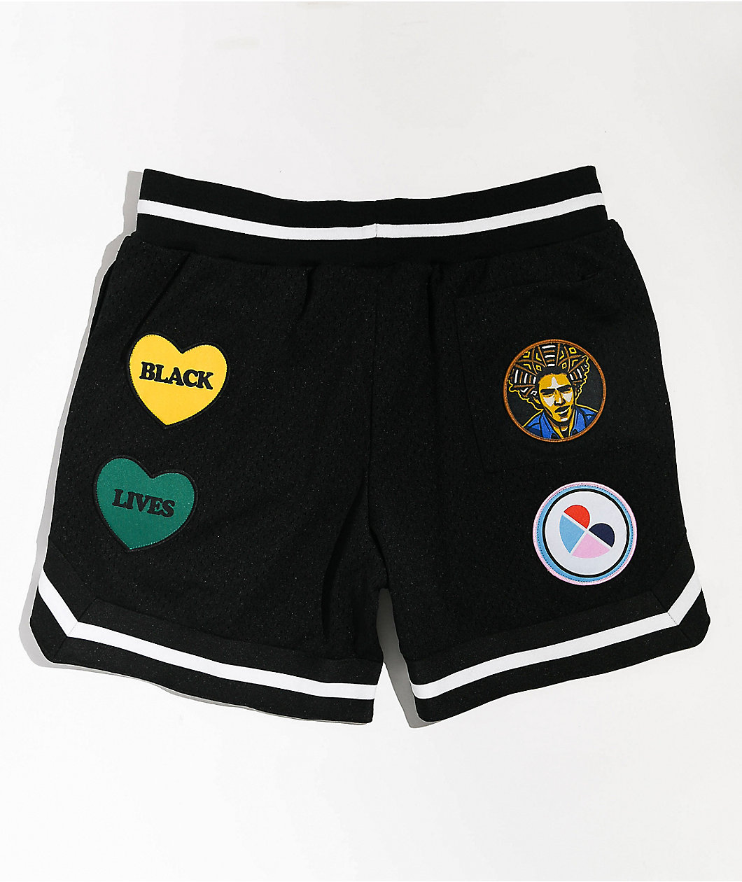 Cross Colours Patches Black Basketball Shorts
