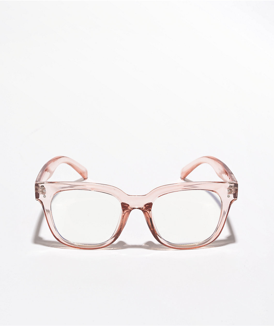 Crystal Blush Chunky Square Blue Light Glasses