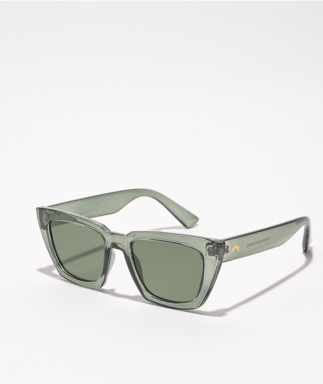 Crystal Green Cat Eye Sunglasses