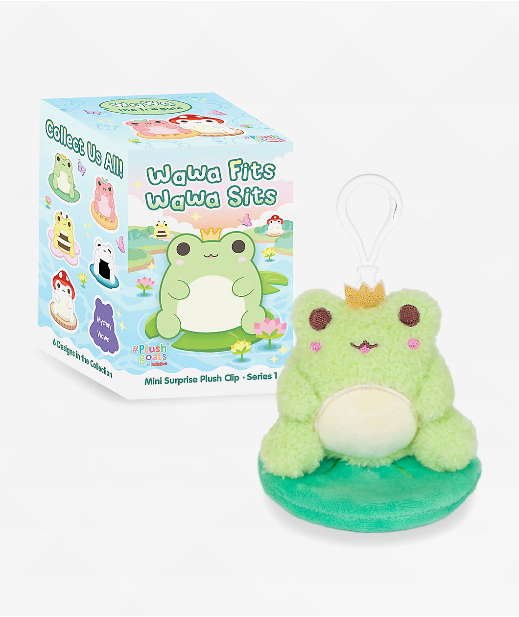 Cuddle Barn Wawa Fits, Wawa Sits Plush Keychain Blind Box