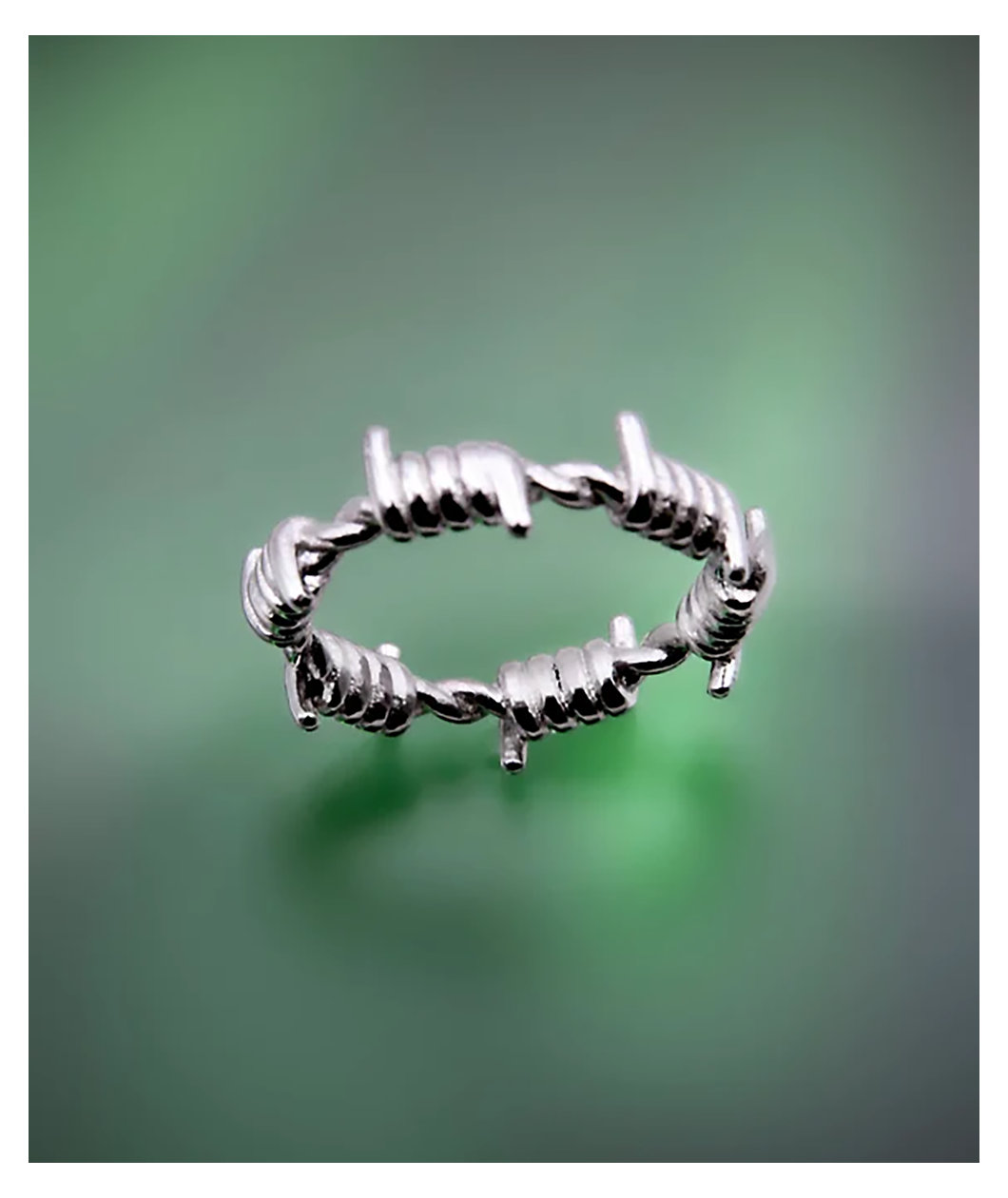 Cyberspace Shop Silver Barbed Wire Chain Ring