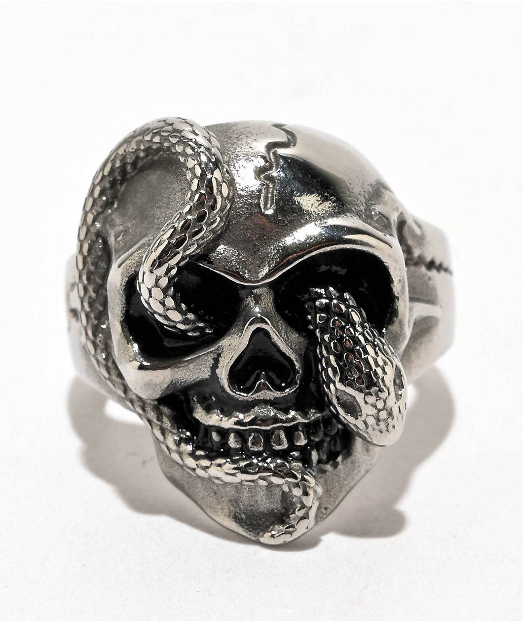 Cyberspace Shop Slither Skull Silver Ring