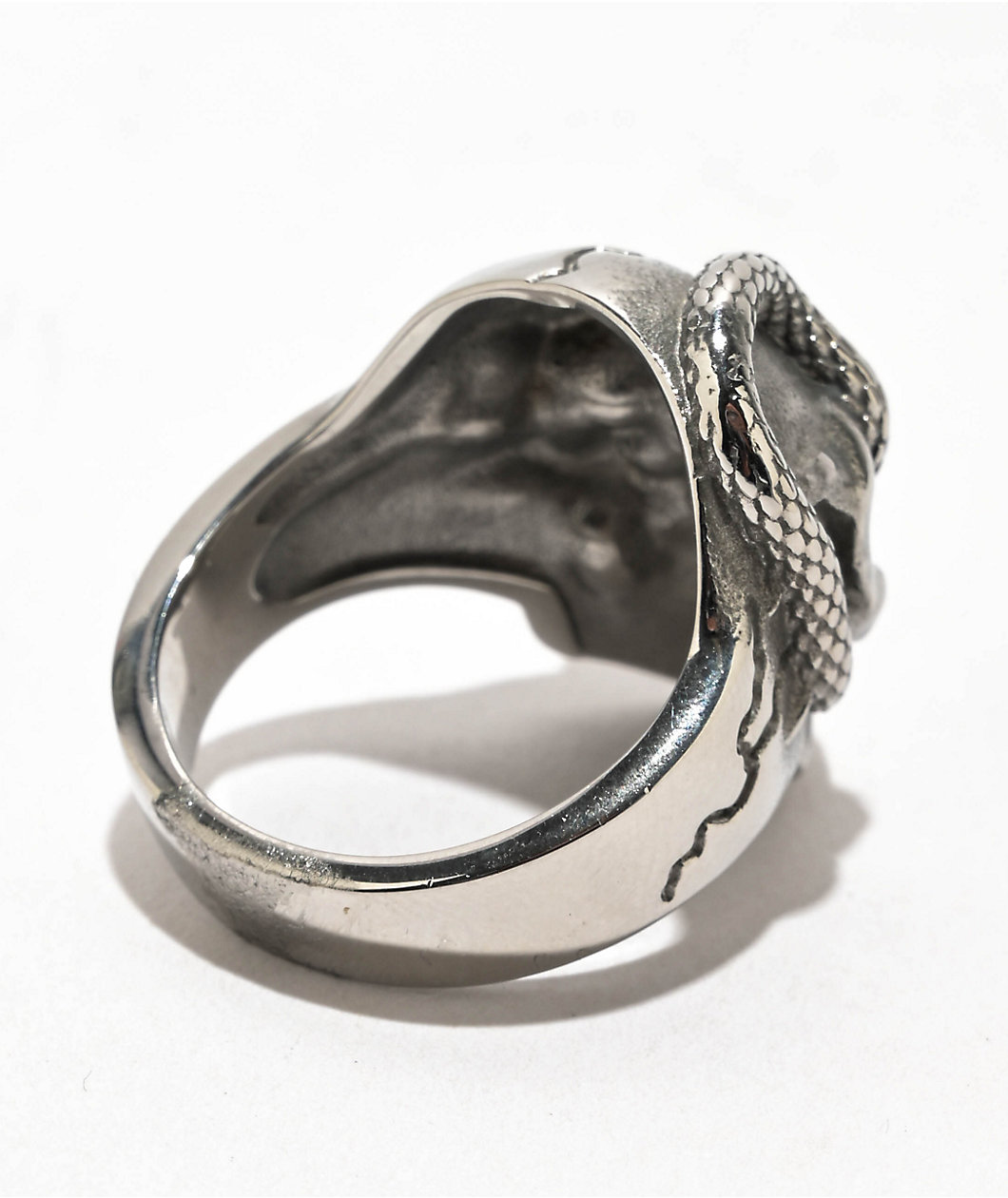 Cyberspace Shop Slither Skull Silver Ring