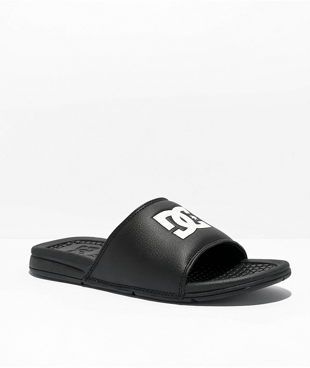 DC Bolsa Black & White Slide Sandals