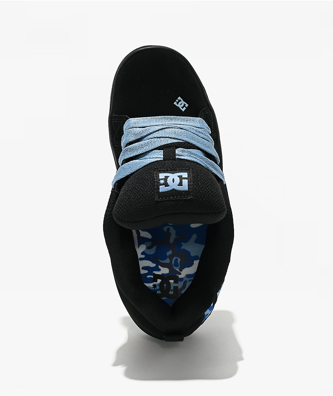 DC Court Graffik Black & Blue Camo Skate Shoes