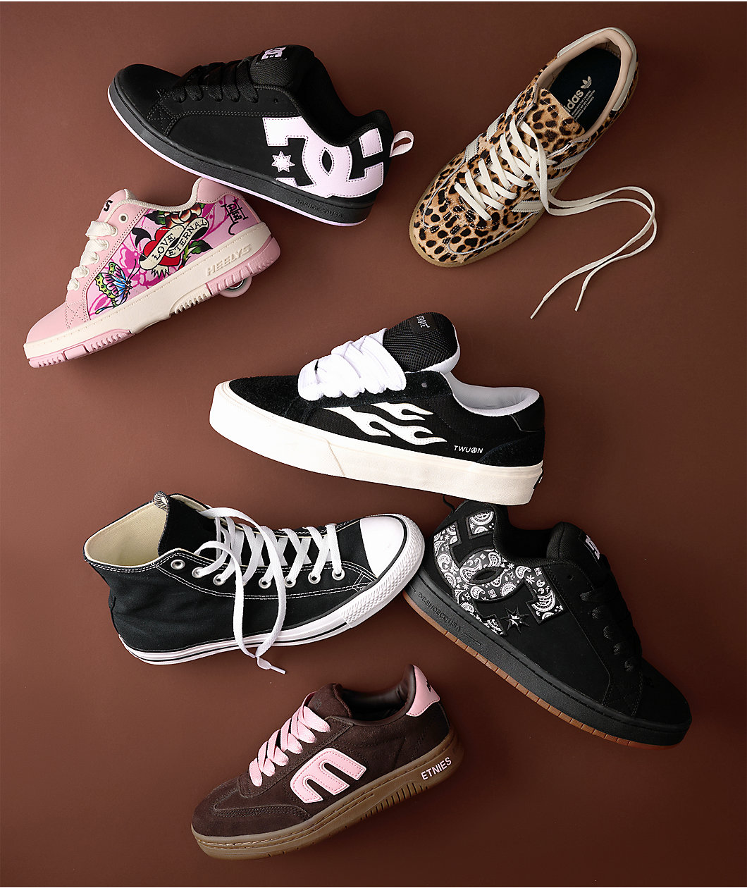 DC Court Graffik Black & Paisley Skate Shoes