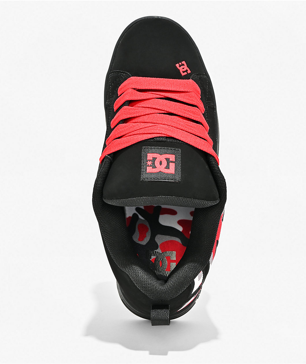 DC Court Graffik Black & Red Camo Skate Shoes