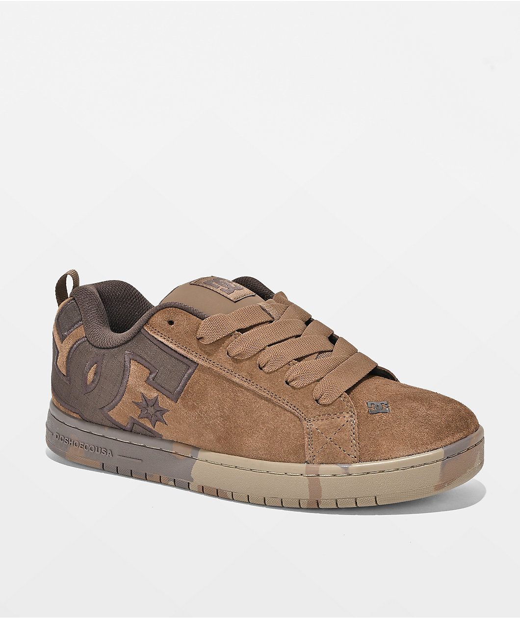 DC Court Graffik Brown Camo Skate Shoes